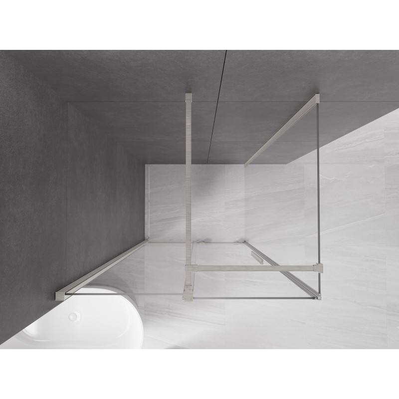 Mexen Velar klizna tuš-kabina 130 x 90 cm, prozirna, brušeni nikal - 871-130-090-01-97
