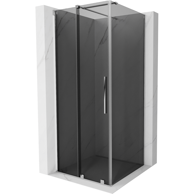 Mexen Velar cabina doccia scorrevole 110 x 110 cm, grafite, cromo - 871-110-110-41-01