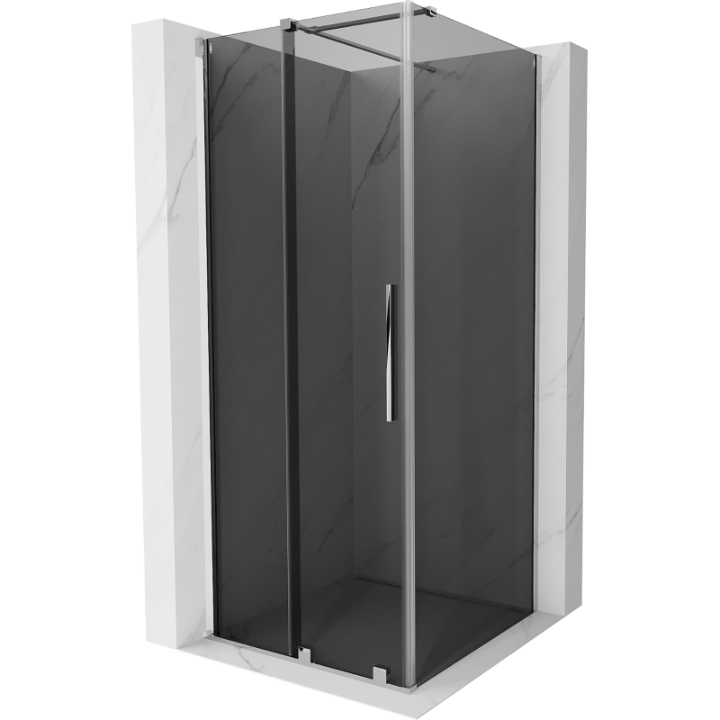 Mexen Velar schuifdouchecabine 110 x 110 cm, grafiet, chroom - 871-110-110-41-01