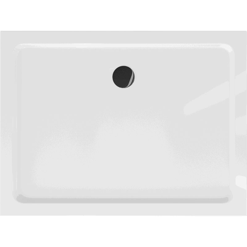 Mexen Flat rectangular slim shower tray 130 x 90 cm, white, black siphon - 40109013B