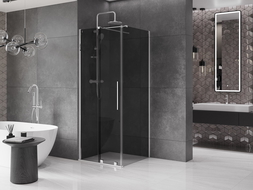 Mexen Velar sliding shower cabin 120 x 120 cm, graphite, chrome - 871-120-120-41-01