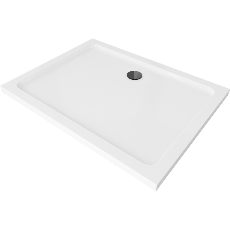 Mexen Flat õhuke ristkülikukujuline dušinurk 120 x 90 cm, valge, must sifoon - 40109012B