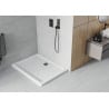 Mexen Flat rechteckige Slim-Duschwanne 120 x 90 cm, weiß, schwarzer Siphon - 40109012B