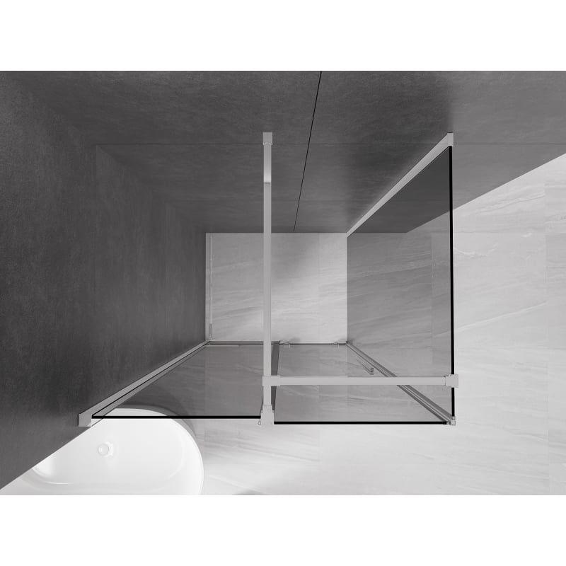 Mexen Velar sein-külgsein dušinurk 90 x 75 cm, grafiit, kroom - 871-090-075-41-01