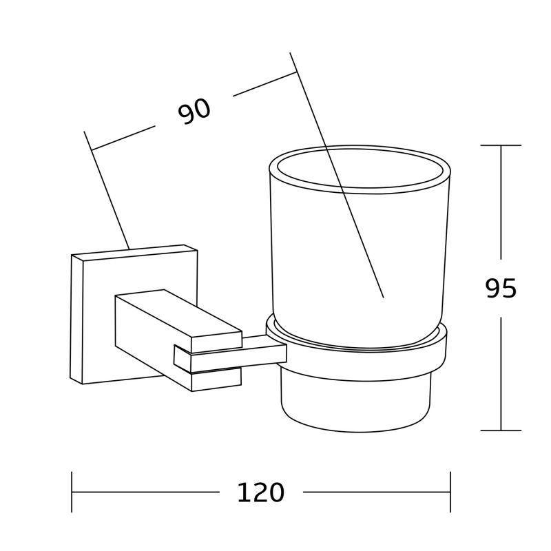 Mexen Vane Becher fir Zännbürksten, Chrom - 7020938-00