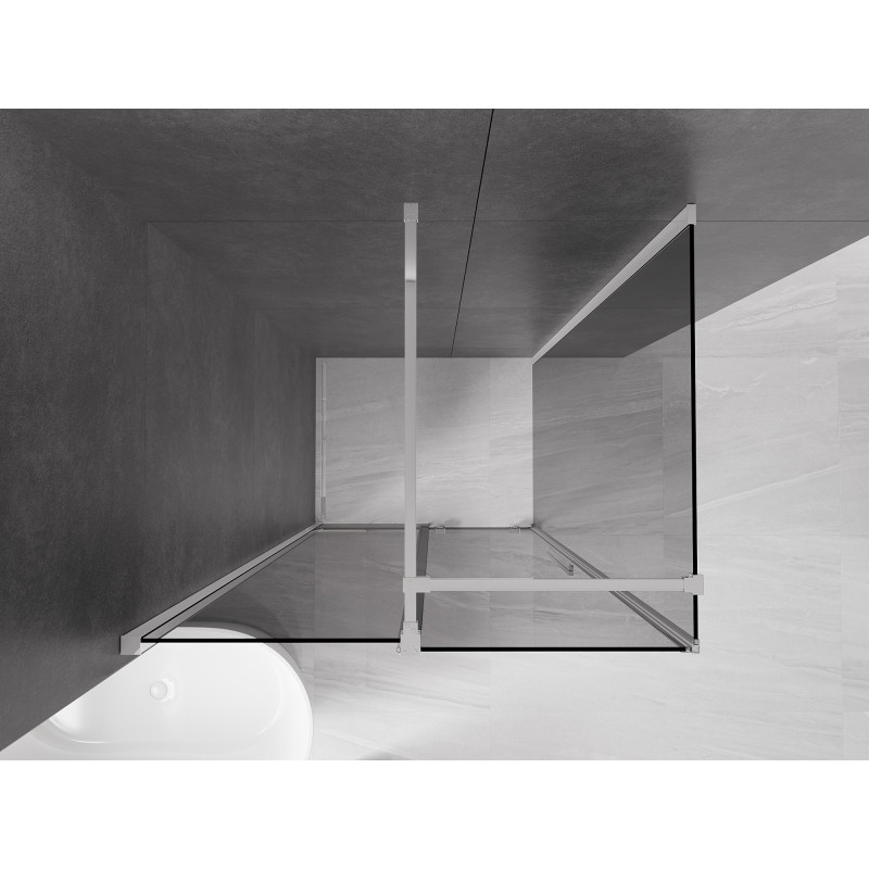 Mexen Velar klizna tuš-kabina 100 x 80 cm, grafitna, kromirana - 871-100-080-41-01