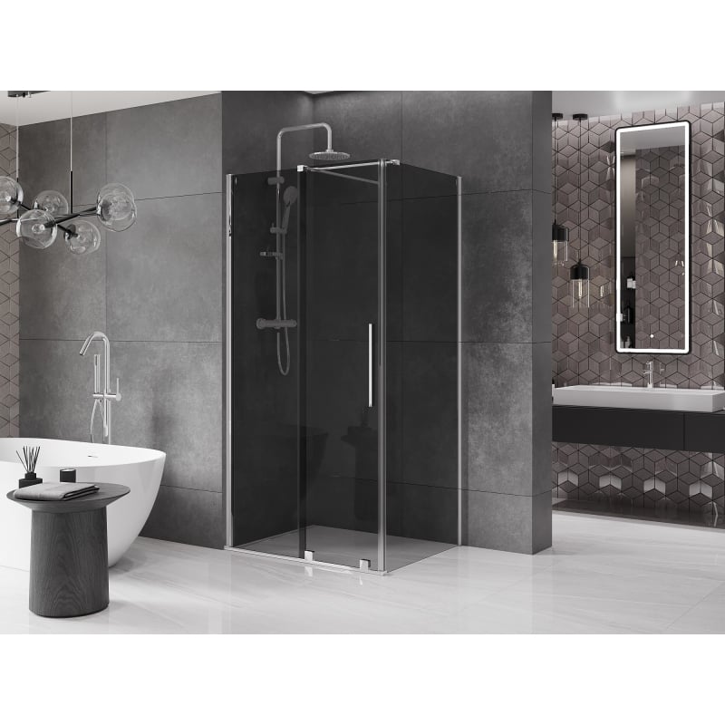 Mexen Velar sliding shower enclosure 110 x 100 cm, graphite, chrome - 871-110-100-41-01