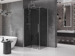 Mexen Velar sliding shower enclosure 140 x 100 cm, graphite, chrome - 871-140-100-41-01