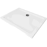 Mexen Flat rechthoekige douchebak slim 100 x 80 cm, wit, zwarte sifon - 40108010B