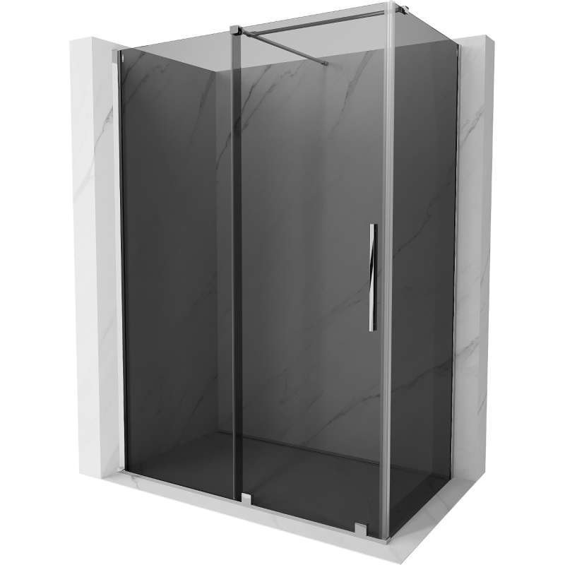 Mexen Velar cabina de ducha corredera 160 x 75 cm, grafito, cromo - 871-160-075-41-01