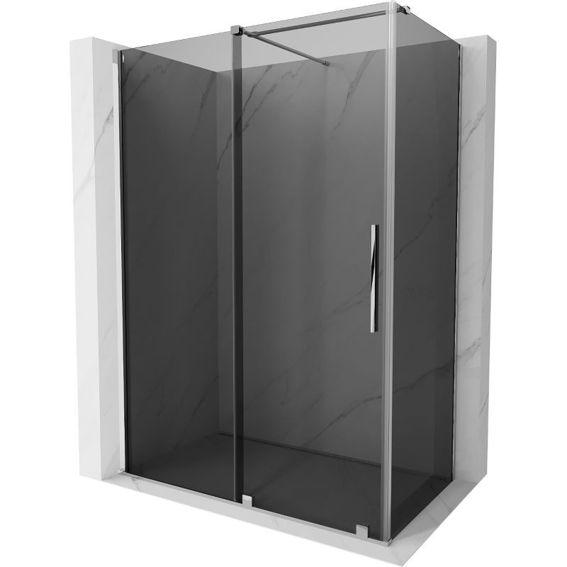 Mexen Velar Duschkabine schiebbar 160 x 80 cm, Graphit, Chrom - 871-160-080-41-01