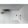 Mexen Flat Rechteck-Duschwanne Slim 90 x 80 cm, Weiß, Schwarzer Siphon - 40108090B