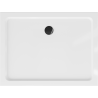 Mexen Flat Rechteck-Duschwanne Slim 90 x 80 cm, Weiß, Schwarzer Siphon - 40108090B