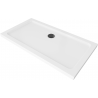 Mexen Flat rechthoekige slanke douchebak 140 x 70 cm, wit, zwarte sifon - 40107014B