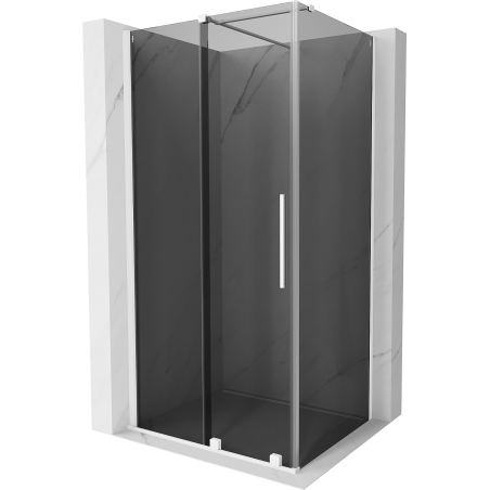 Mexen Velar douchecabine schuifbaar 90 x 70 cm, grafiet, wit - 871-090-070-41-20