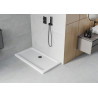 Mexen Flat brodzik prostokątny slim 130 x 70 cm, biały, syfon czarny - 40107013B