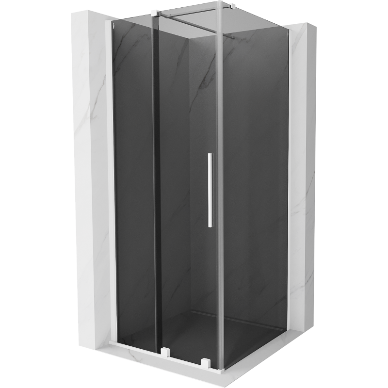 Mexen Velar cabina de ducha corredera 90 x 90 cm, grafito, blanco - 871-090-090-41-20