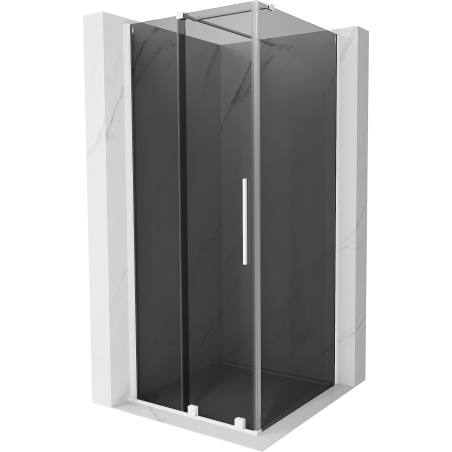Mexen Velar cabine de duche de correr 90 x 90 cm, grafite, branca - 871-090-090-41-20