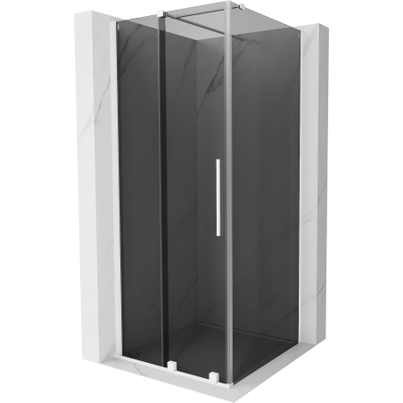 Mexen Velar schuifdouchecabine 90 x 90 cm, grafiet, wit - 871-090-090-41-20