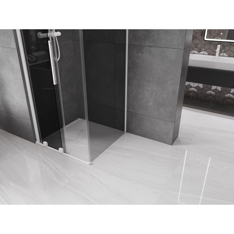 Mexen Velar schuifdouchecabine 90 x 90 cm, grafiet, wit - 871-090-090-41-20