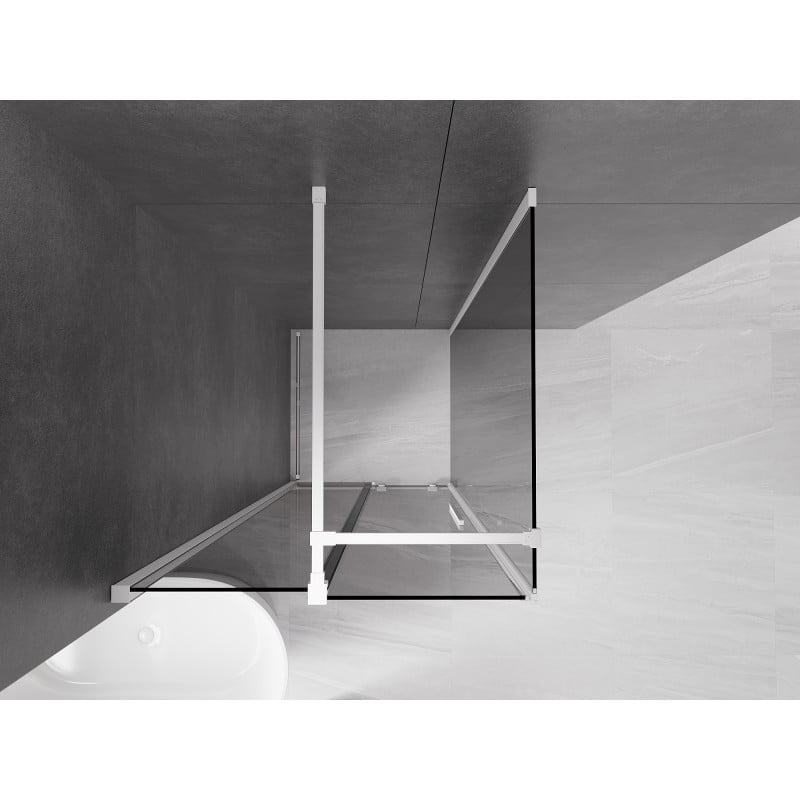 Mexen Velar sliding shower cabin 90 x 90 cm, graphite, white - 871-090-090-41-20