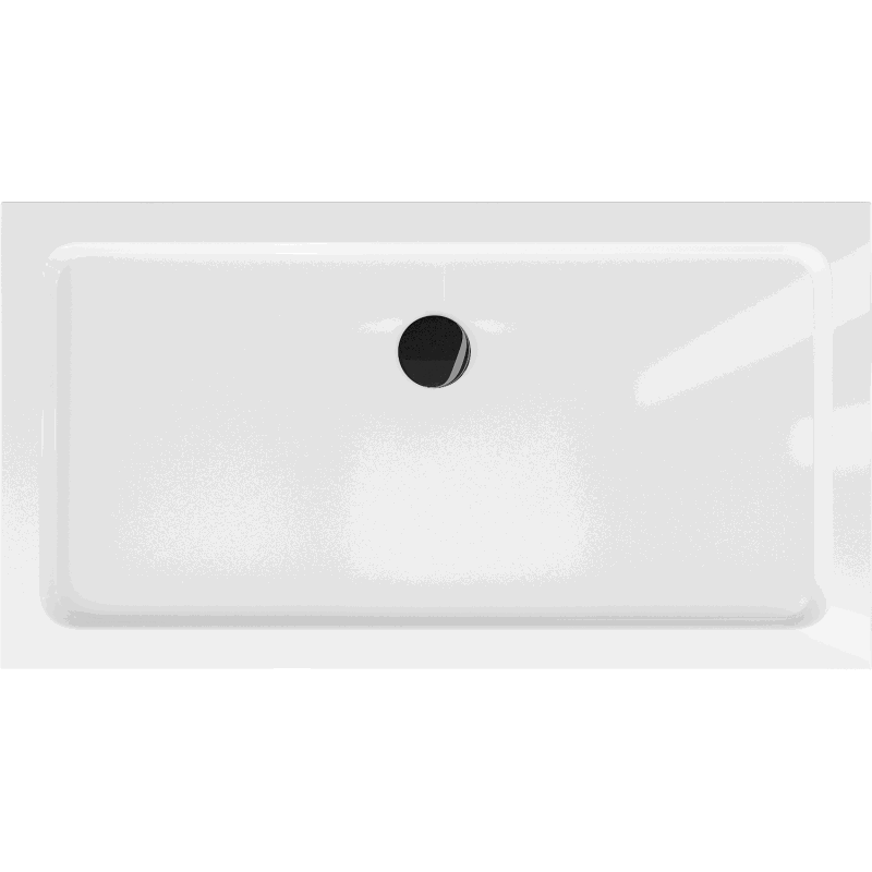 Mexen Flat base de duche retangular slim 130 x 70 cm, branco, sifão preto - 40107013B