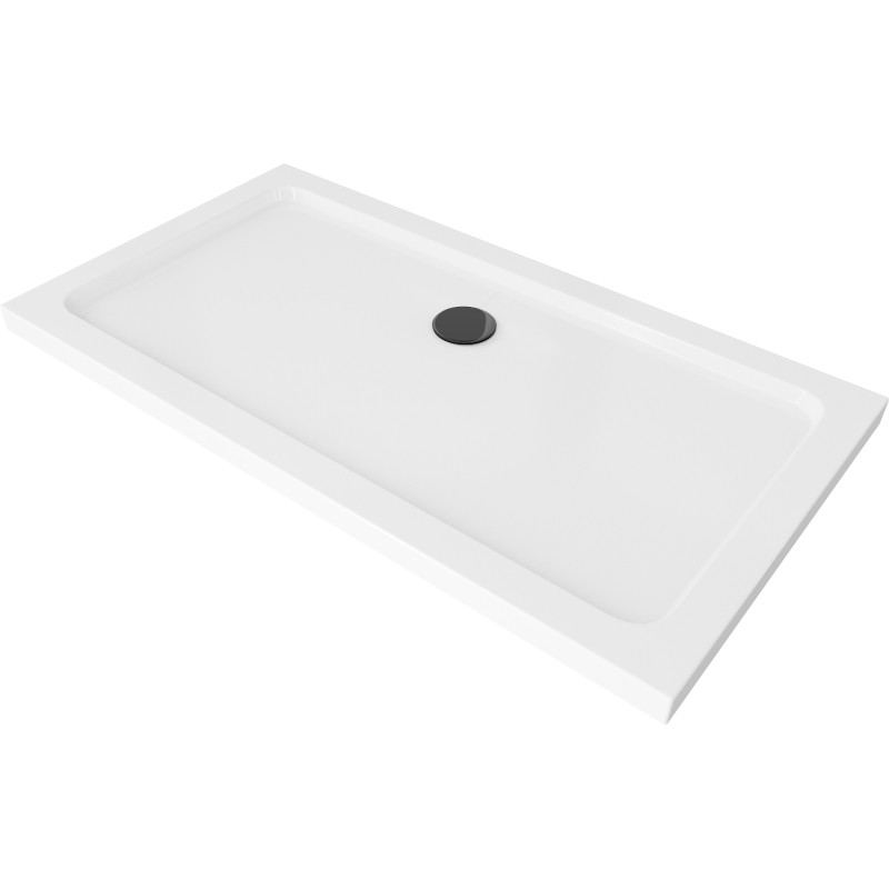 Mexen Flat pravokutna tuš kada slim 120 x 70 cm, bijela, sifon crni - 40107012B