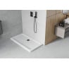 Mexen Flat rechteckige Duschwanne Slim 120 x 70 cm, weiß, schwarze Ablaufgarnitur - 40107012B