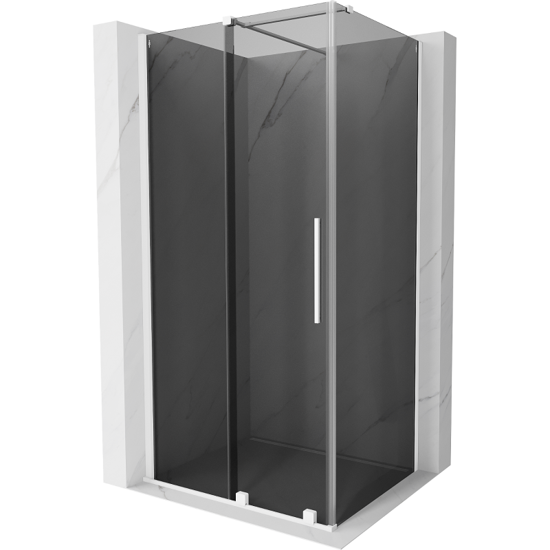 Mexen Velar Sliding Shower Enclosure 120 x 75 cm, Graphite, White - 871-120-075-41-20