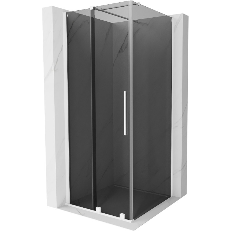 Mexen Velar liuglev dušinurk 120 x 120 cm, grafiit, valge - 871-120-120-41-20