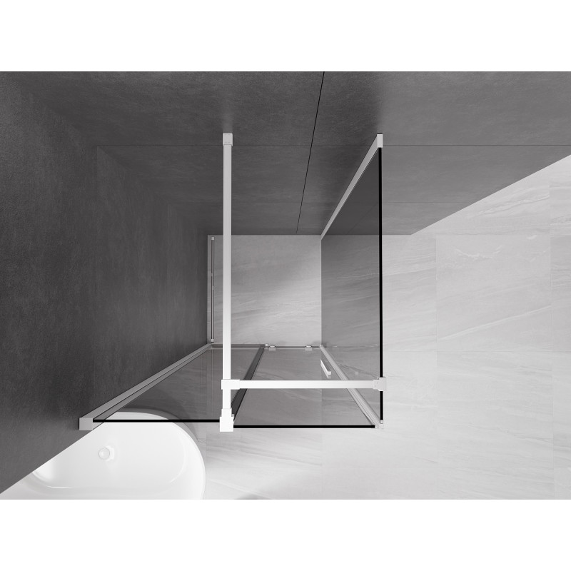 Mexen Velar liuglev dušinurk 120 x 120 cm, grafiit, valge - 871-120-120-41-20