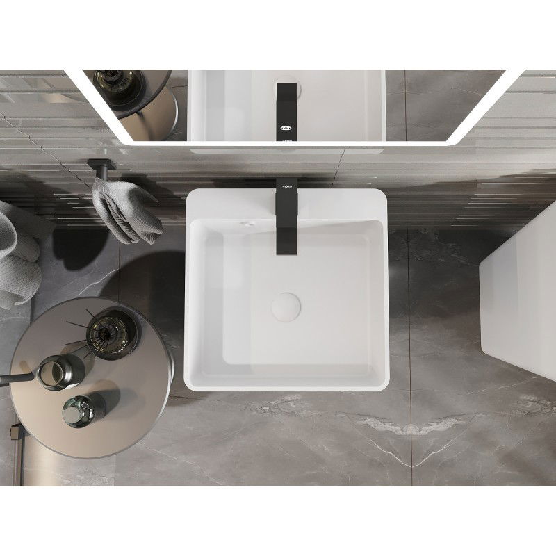 Mexen Neva lavabo independiente de conglomerado 45 x 45 cm, blanco mate - 26614500