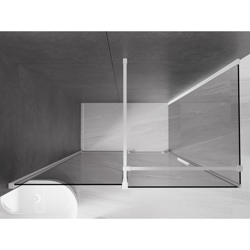 Mexen Velar lükandusega dušinurk 140 x 75 cm, grafiit, valge - 871-140-075-41-20