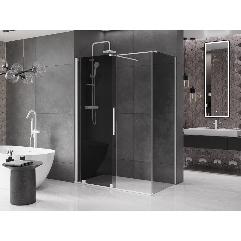 Mexen Velar lükand dušikabiin 150 x 75 cm, grafiit, valge - 871-150-075-41-20
