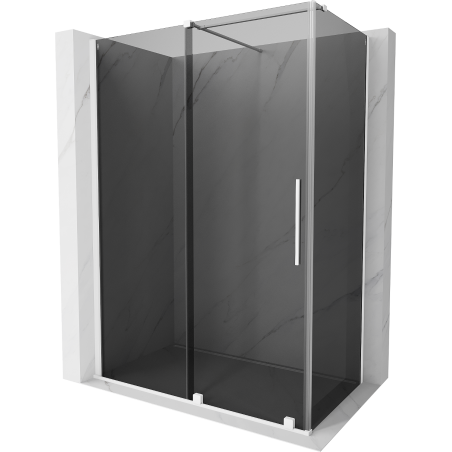 Mexen Velar sliding shower enclosure 150 x 85 cm, graphite, white - 871-150-085-41-20