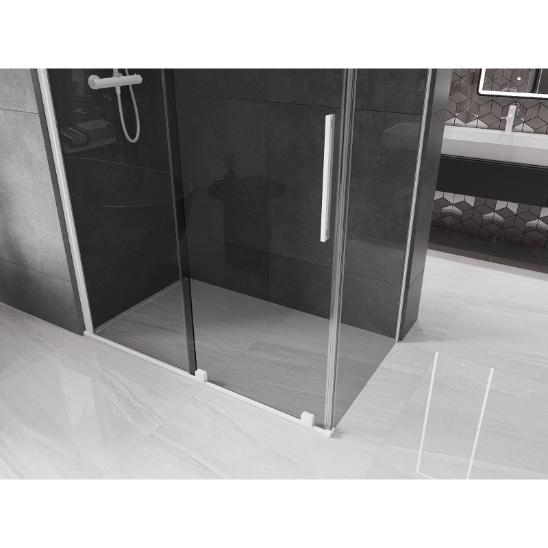 Mexen Velar lükanddušikabiin 150 x 80 cm, grafiit, valge - 871-150-080-41-20