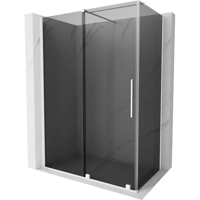 Mexen Velar cabina de ducha deslizante 160 x 75 cm, grafito, blanco - 871-160-075-41-20