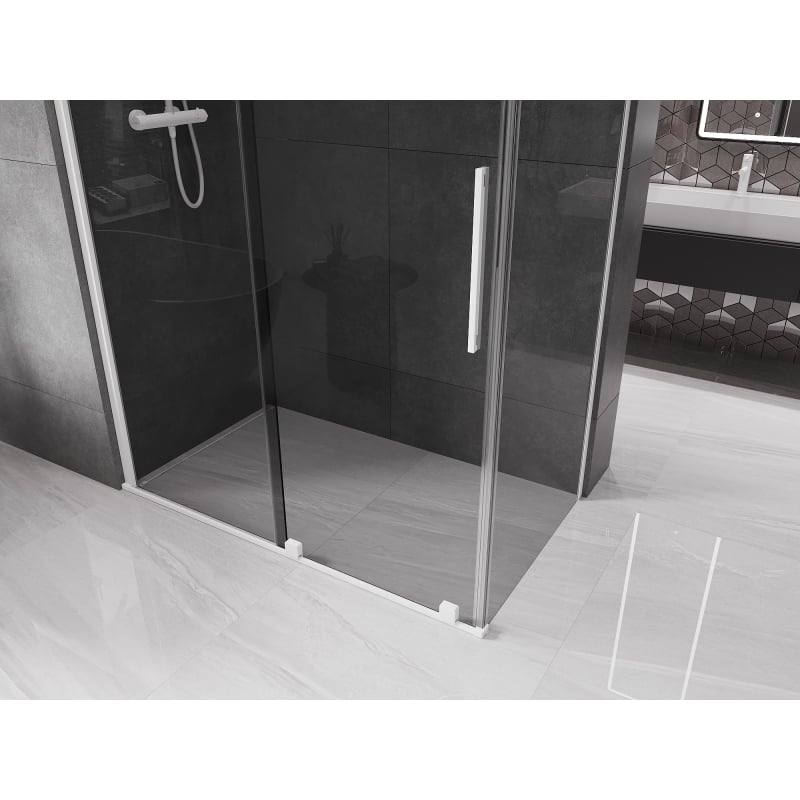 Mexen Velar lükandustega dušinurk 160 x 90 cm, grafiit, valge - 871-160-090-41-20