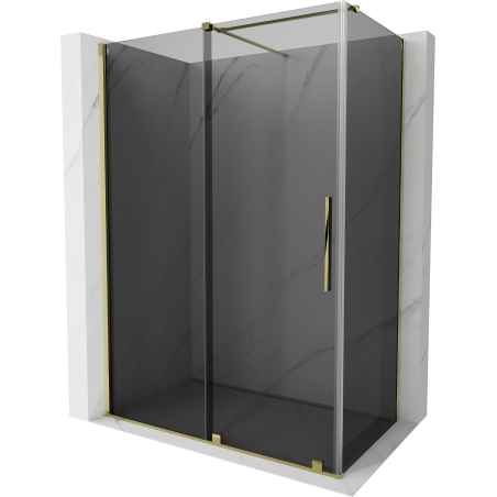 Mexen Velar schuifbare douchecabine 140 x 70 cm, grafiet, goud - 871-140-070-41-50