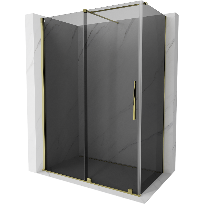 Mexen Velar sliding shower cabin 160 x 70 cm, graphite, gold - 871-160-070-41-50