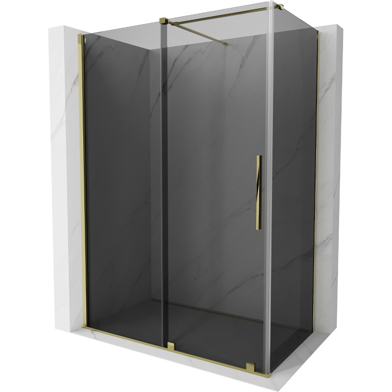 Mexen Velar lükand dušinurk 160 x 80 cm, grafiit, kuldne - 871-160-080-41-50