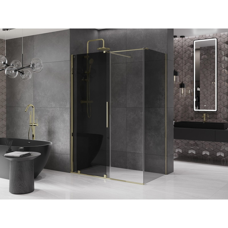 Mexen Velar klizna vrata tuša na kliznim vratima 150 x 85 cm, grafit, zlato - 871-150-085-41-50