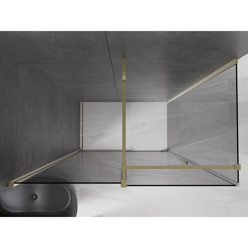 Mexen Velar kabina prysznicowa rozsuwana 150 x 80 cm, grafit, złota - 871-150-080-41-50