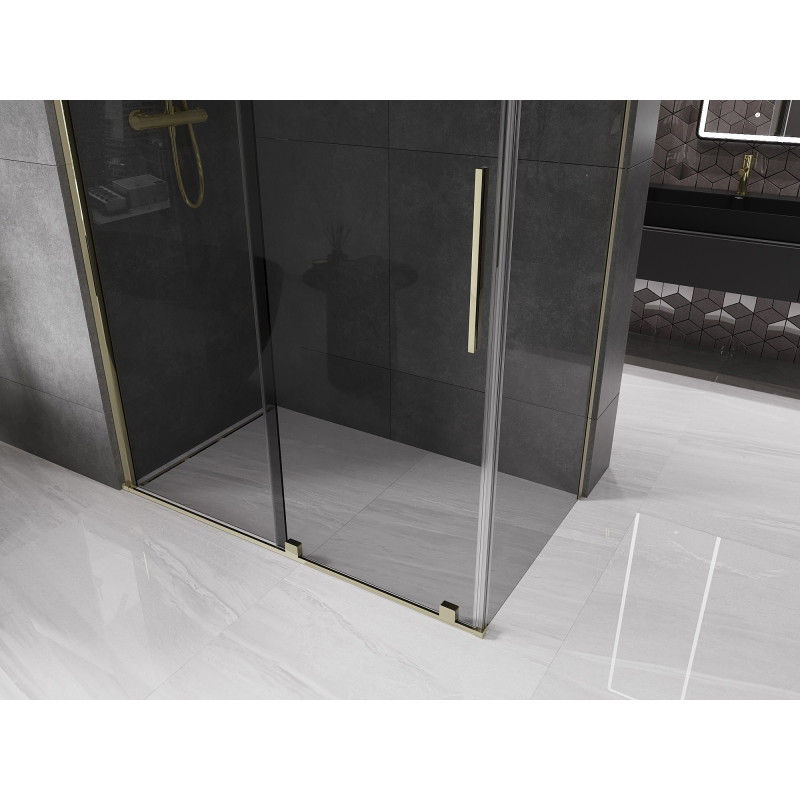 Mexen Velar lükand dušinurk 160 x 80 cm, grafiit, kuldne - 871-160-080-41-50