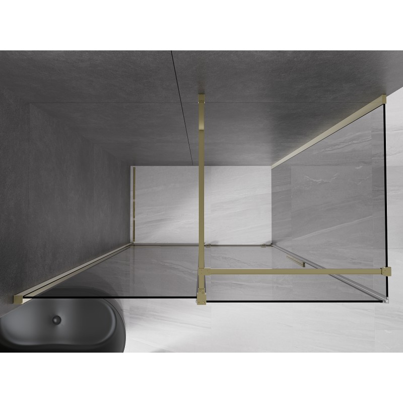 Mexen Velar kabina prysznicowa rozsuwana 150 x 70 cm, grafit, złota - 871-150-070-41-50