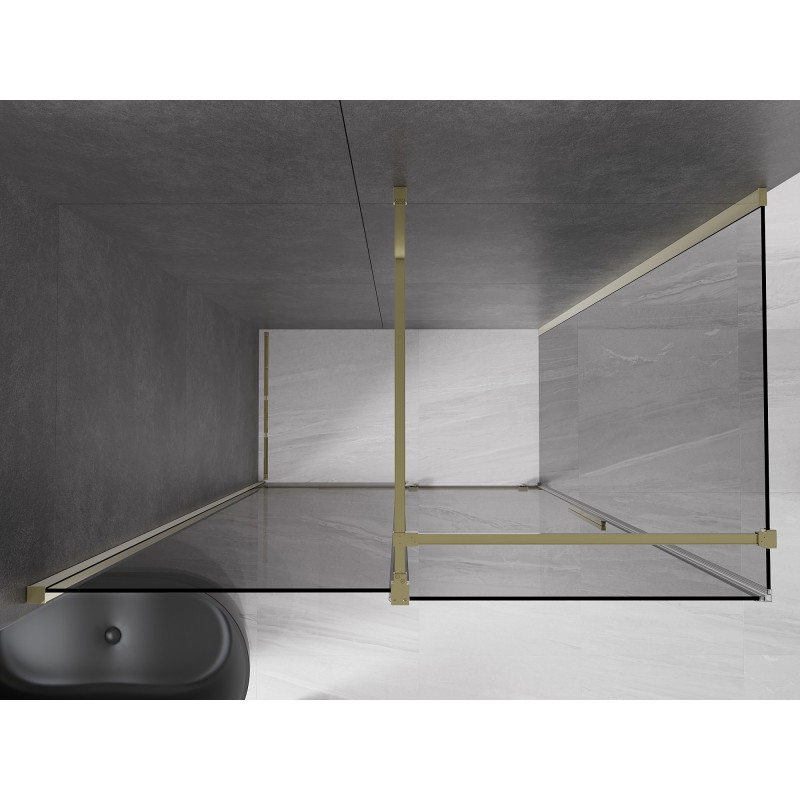 Mexen Velar klizna vrata tuša na kliznim vratima 150 x 85 cm, grafit, zlato - 871-150-085-41-50