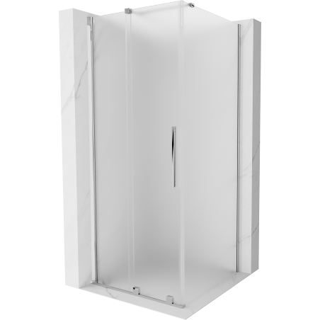 Mexen Velar 90 x 90 cm Sliding Shower Enclosure, Frosted, Chrome - 871-090-090-31-01