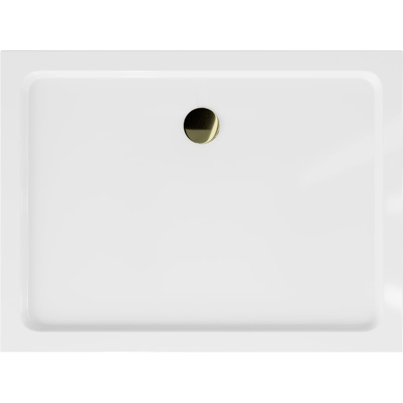 Mexen Flat ristkülikukujuline slim dušialus 100 x 90 cm, valge, kuldne sifoon - 40109010G