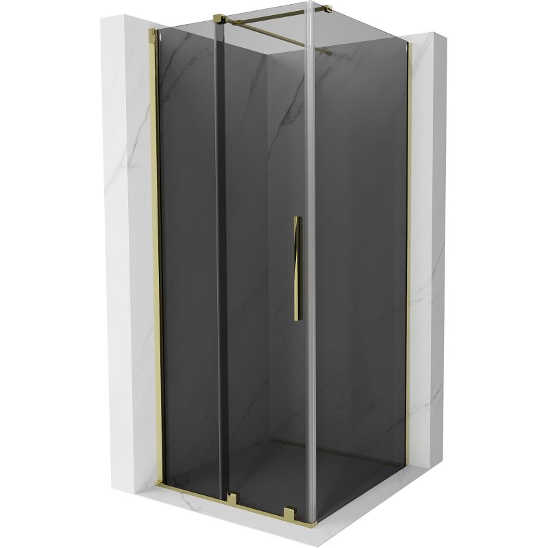 Mexen Velar cabina doccia scorrevole 90 x 90 cm, grafite, oro - 871-090-090-41-50