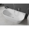 Mexen Oval+ vrijstaand bad tegen de muur 170 x 80 cm, wit, overloop chroom - 52681708000-01